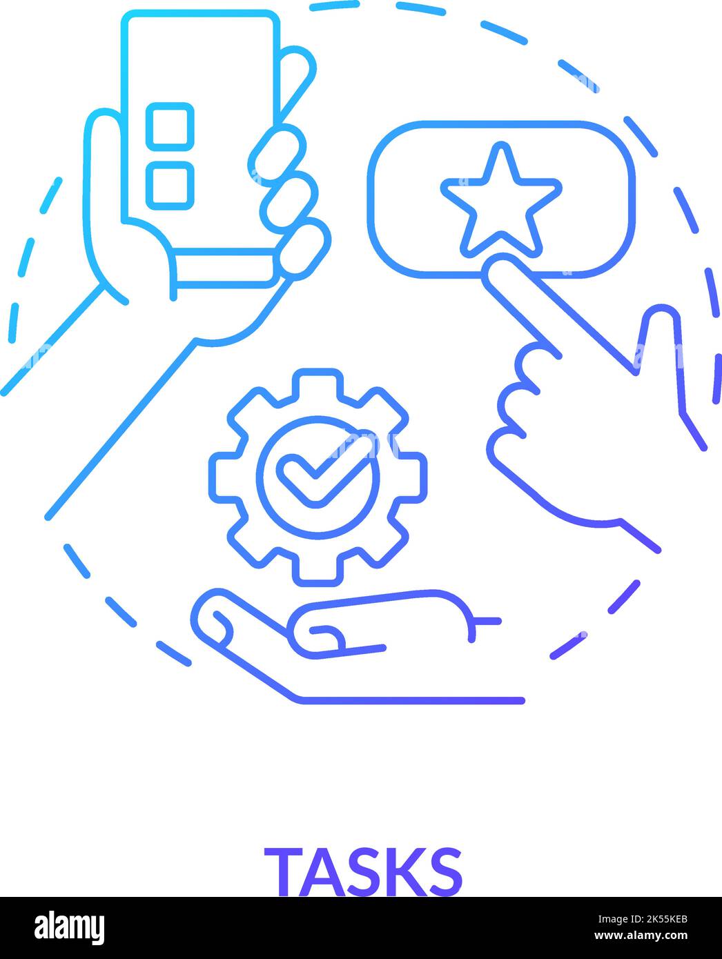 Tasks blue gradient concept icon Stock Vector Image & Art - Alamy