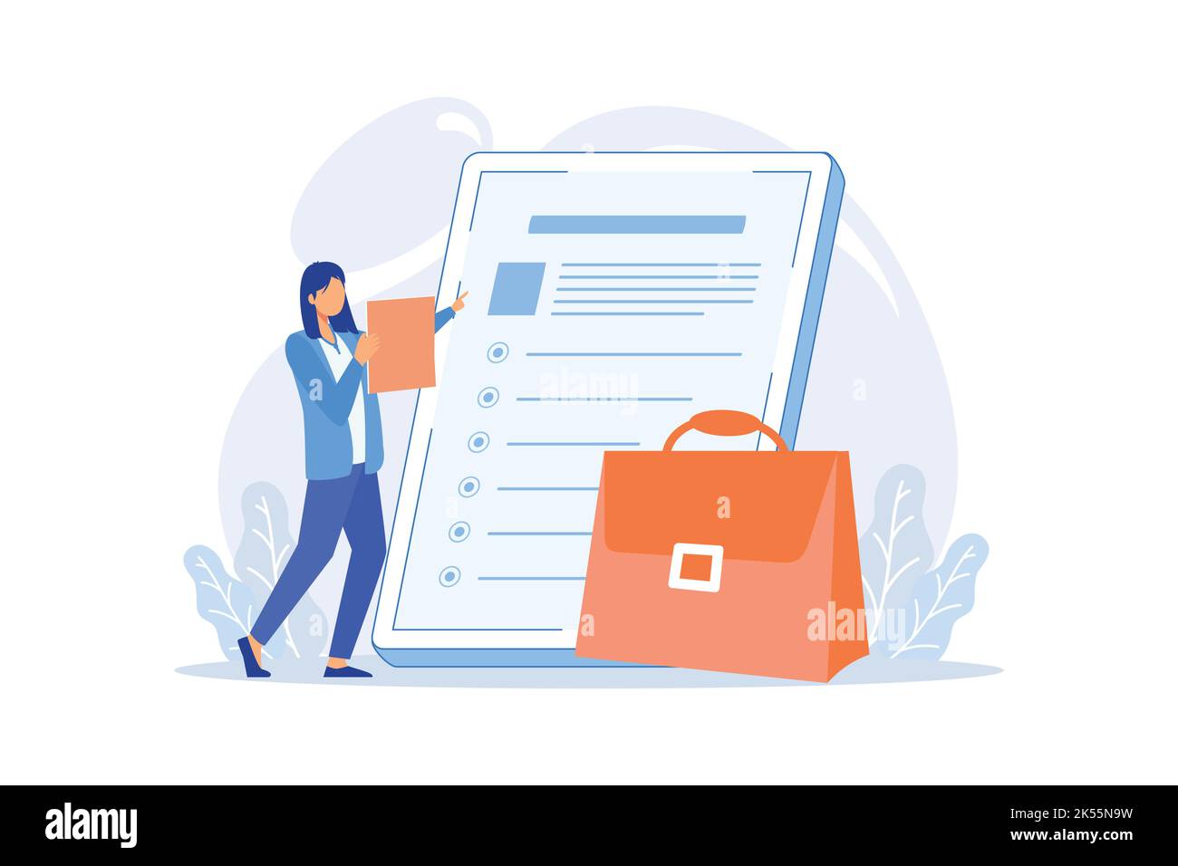 Start career, company website, work with us, navigation menu bar design, UI, webpage element, apply for job, careers site tab flat design modern illus Stock Vector