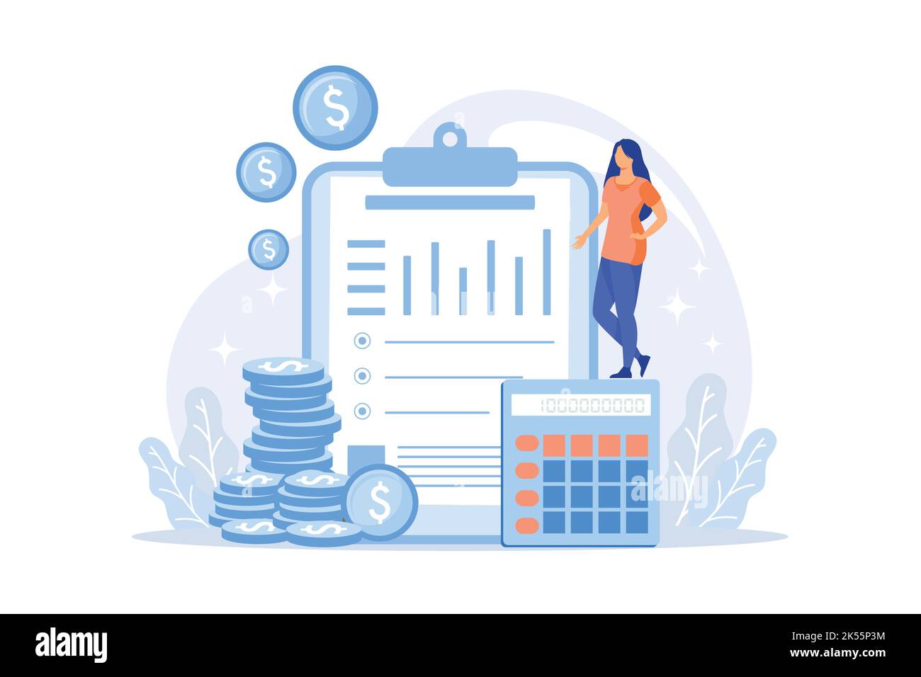 Balance sheet and calculator Stock Vector Images - Alamy