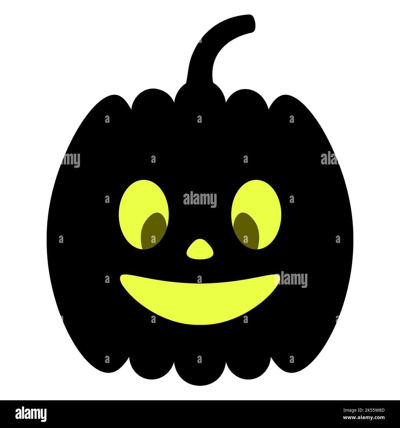Pumpkin. Silhouette. Smiling facial expression. Vector illustration. Isolated white background ...