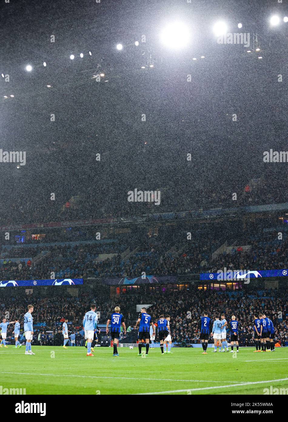 Manchester, UK. 05th Oct, 2022. Etihad Stadium during the UEFA Champions League match between Manchester City and F.C. Copenhagen at the Etihad Stadium, Manchester, England on 5 October 2022. Photo by Ben Wright. Editorial use only, license required for commercial use. No use in betting, games or a single club/league/player publications. Credit: UK Sports Pics Ltd/Alamy Live News Stock Photo