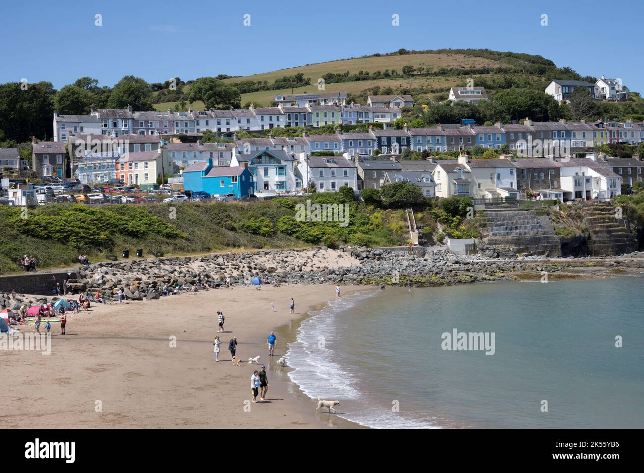 Dolau beach also known as Traeth y Dolau New Quay Ceredigion Wales Stock Photo