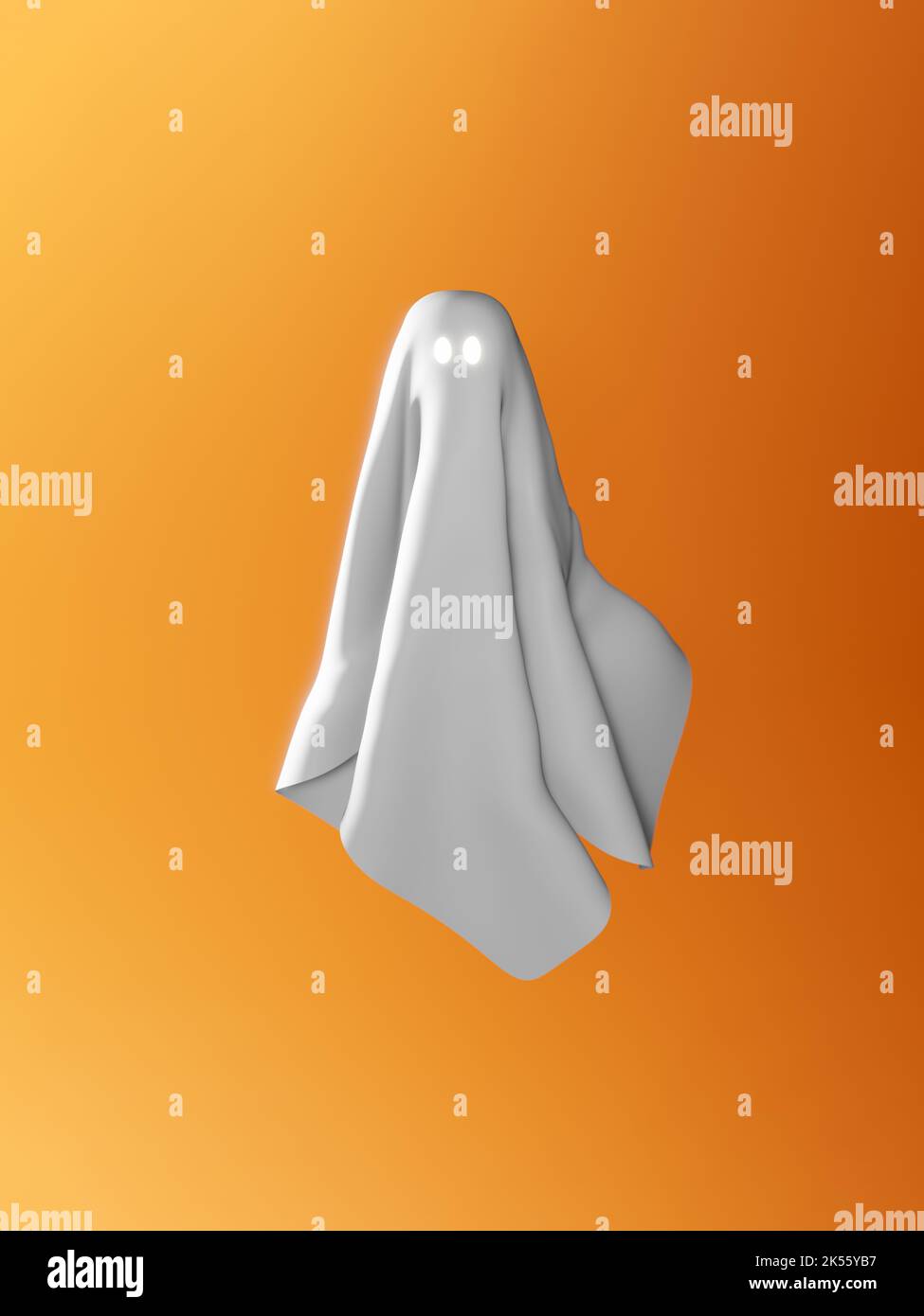 Spooky ghost as flowing white blanket 3d illustration. Halloween and festive autumn themes and symbols Stock Photo Alamy