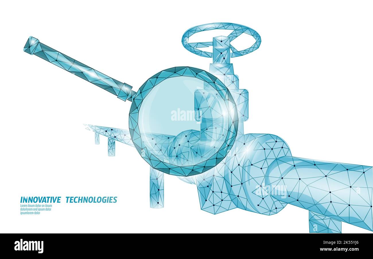 Oil pipeline low poly business concept. Finance economy polygonal