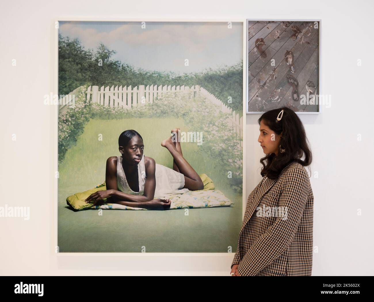 Gagosian, London. UK. 6 October 2022. Chrysalis is an exhibition of new photographs by Tyler Mitchell exploring themes of Black history and Southern identity in “Chrysalis,” his first solo exhibition at Gagosian, London. Image: Cage, 2022. Credit: Malcolm Park/Alamy Live News. Stock Photo
