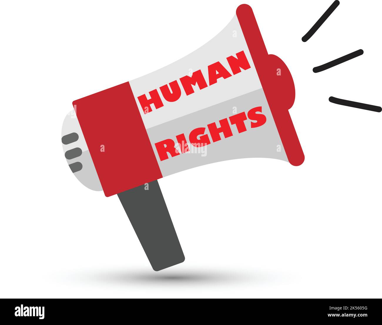 Megaphone with the text human rights written on it Stock Vector
