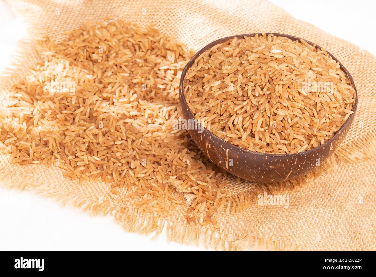 Raw Rice - Rice Ready To Prepare Coconut Rice Stock Photo