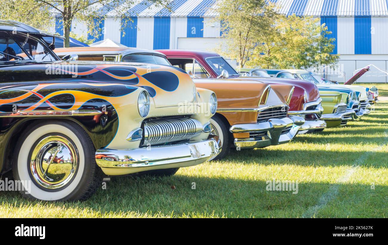 FRANKENMUTH, MI/USA SEPTEMBER 9, 2017 A 1950 Mercury with flames