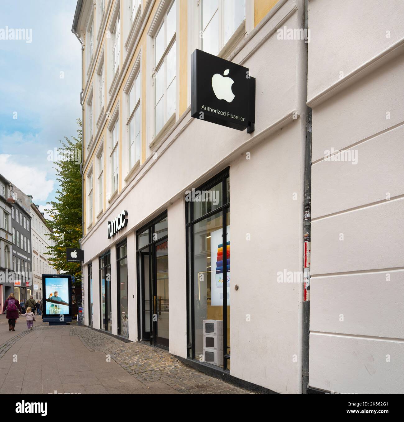 Copenhagen, Denmark. October 2022. External view of the Apple brand store in the city center Stock Photo