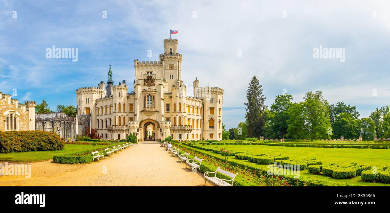Hluboka Castle, historic chateau in Hluboka nad Vltavou in South Bohemia, Czech Republic Stock