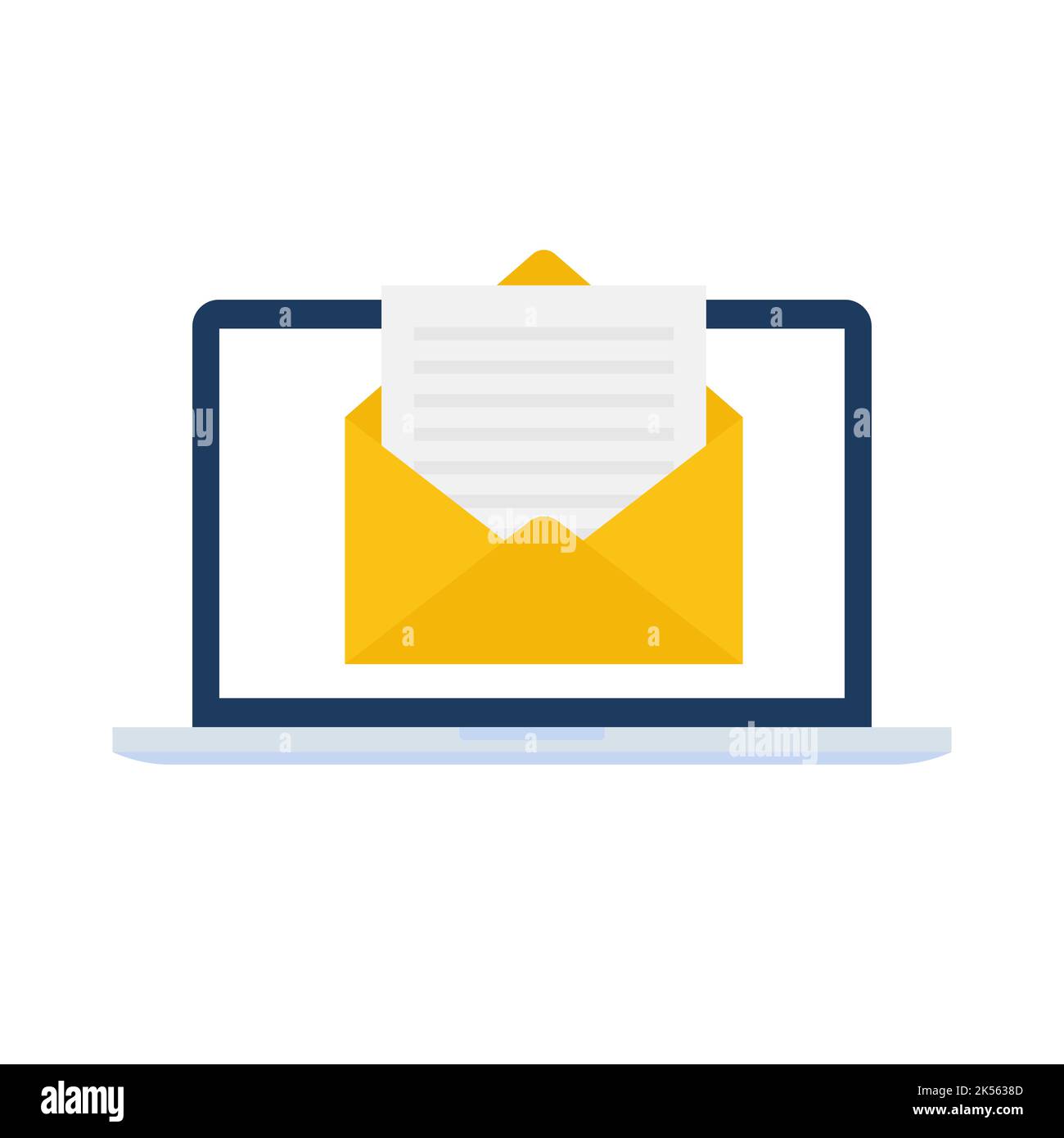 Envelope mail message in laptop Stock Vector