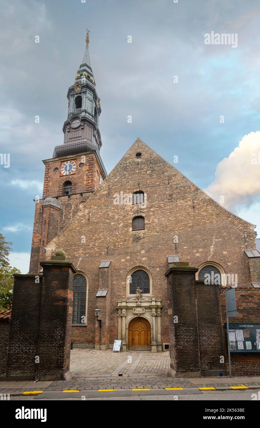 Copenhagen, Denmark. October 2022. External view of the Sankt Petri Church in the city center Stock Photo