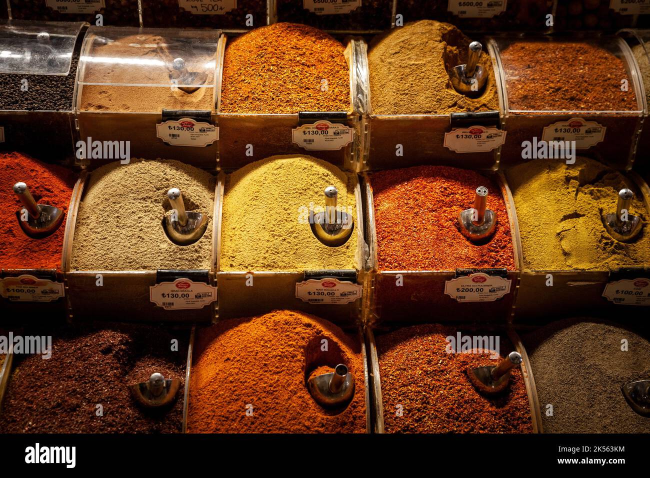 Picture of spices for sale in Egyptian spice market of Istanbul, Turkey ...