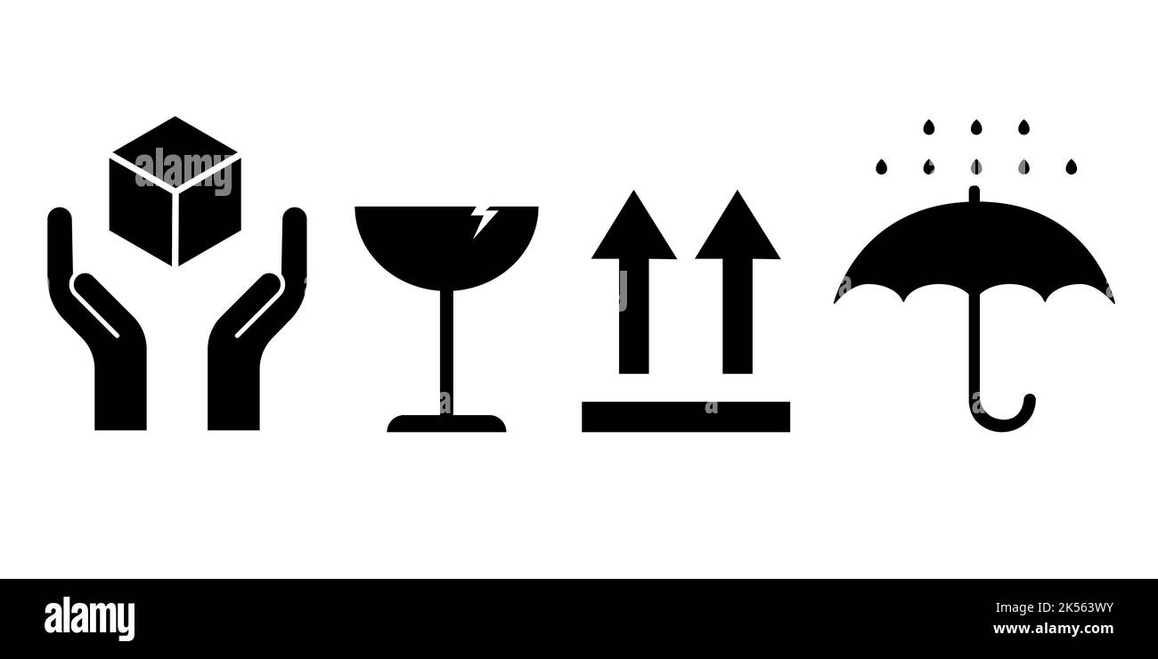 Delivery packaging icon symbol set Stock Vector