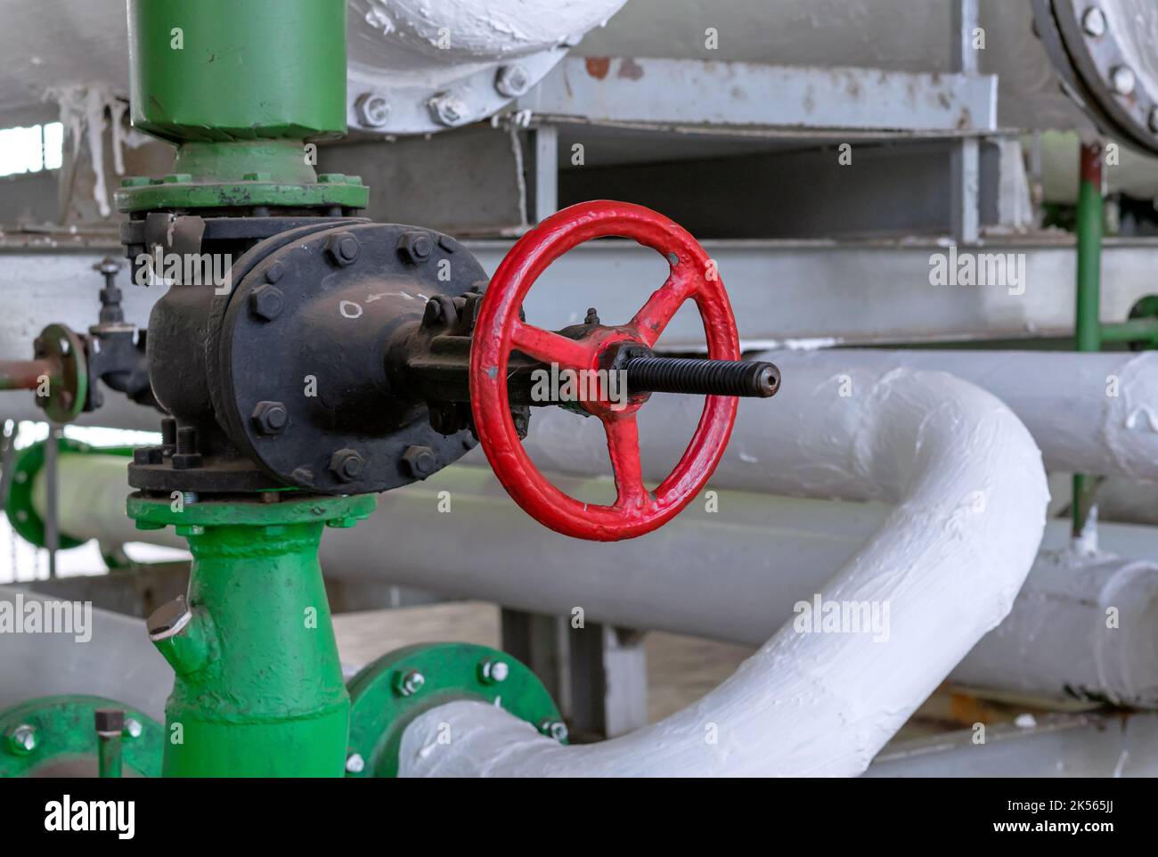 Shutoff valves in the water supply system at the gas boiler room