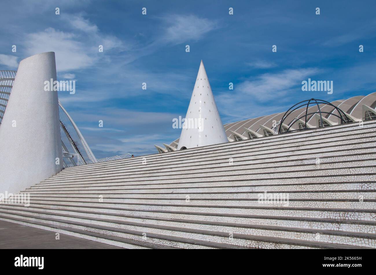 Staircases in City of Arts and Sciences, Valencia, Valencian Community, Spain Stock Photo
