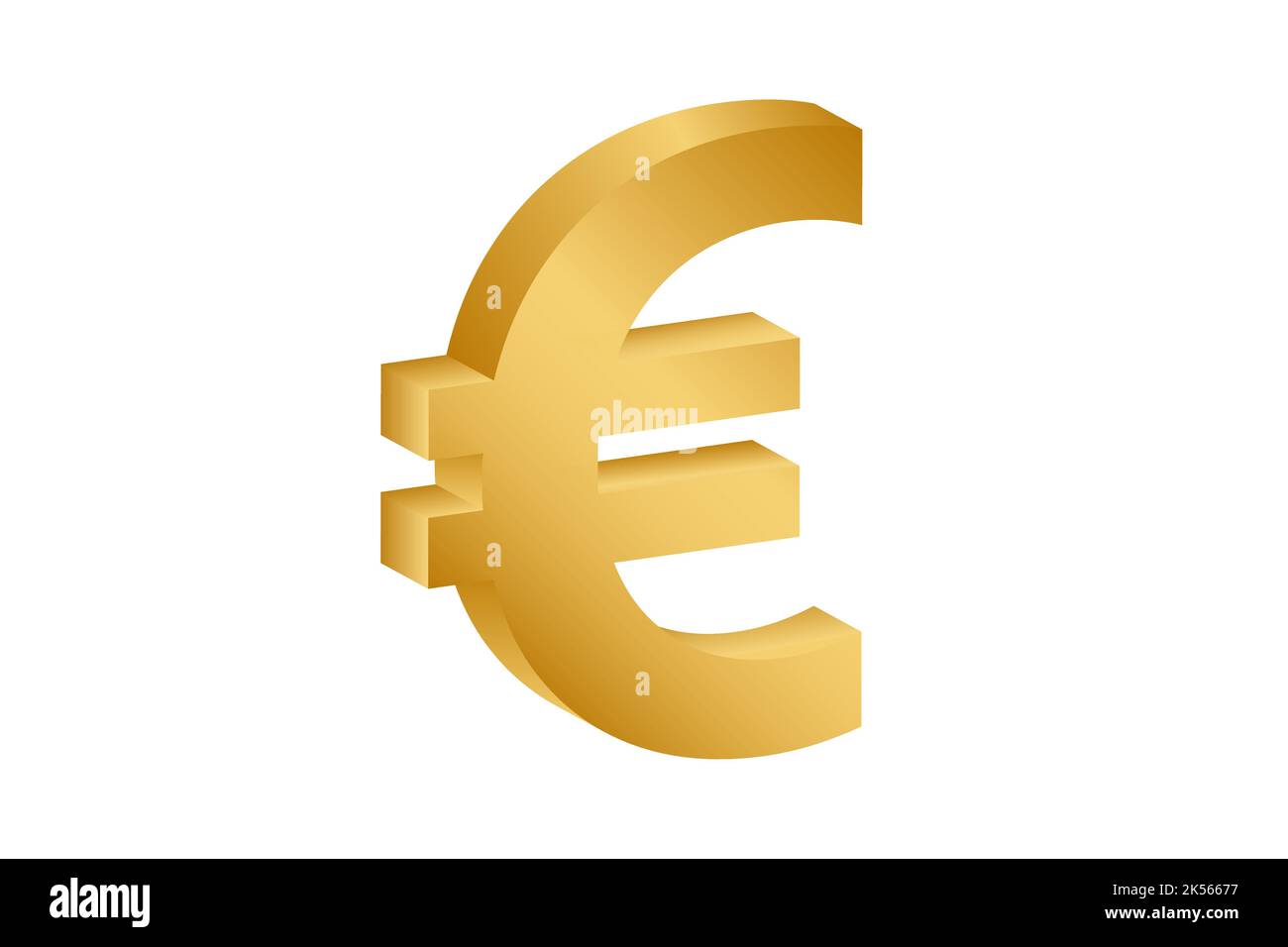 Golden Euro symbol isolated on white background. 3D style vector illustration Stock Vector