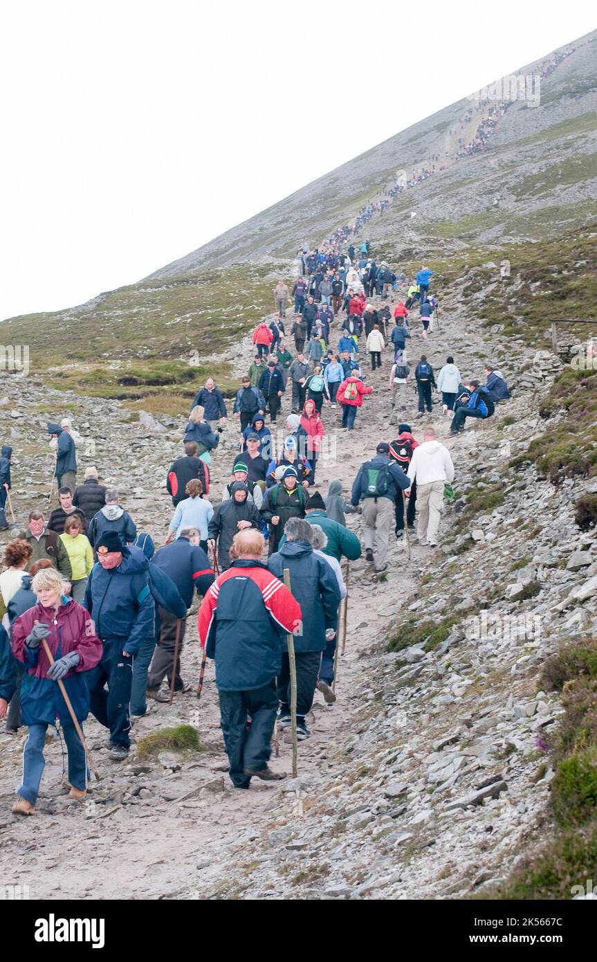 Croagh Patrick on Reek Sunday, when Roman Catholic pilgrims climb to