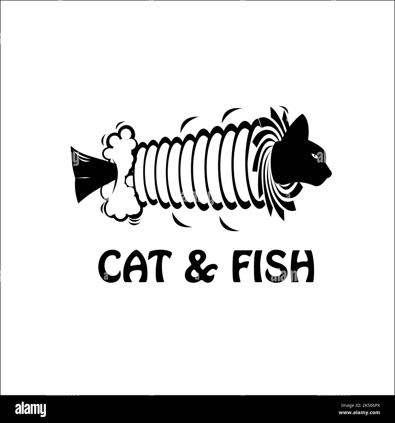 CAT & FISH logo design inspiration Stock Vector Image & Art Alamy