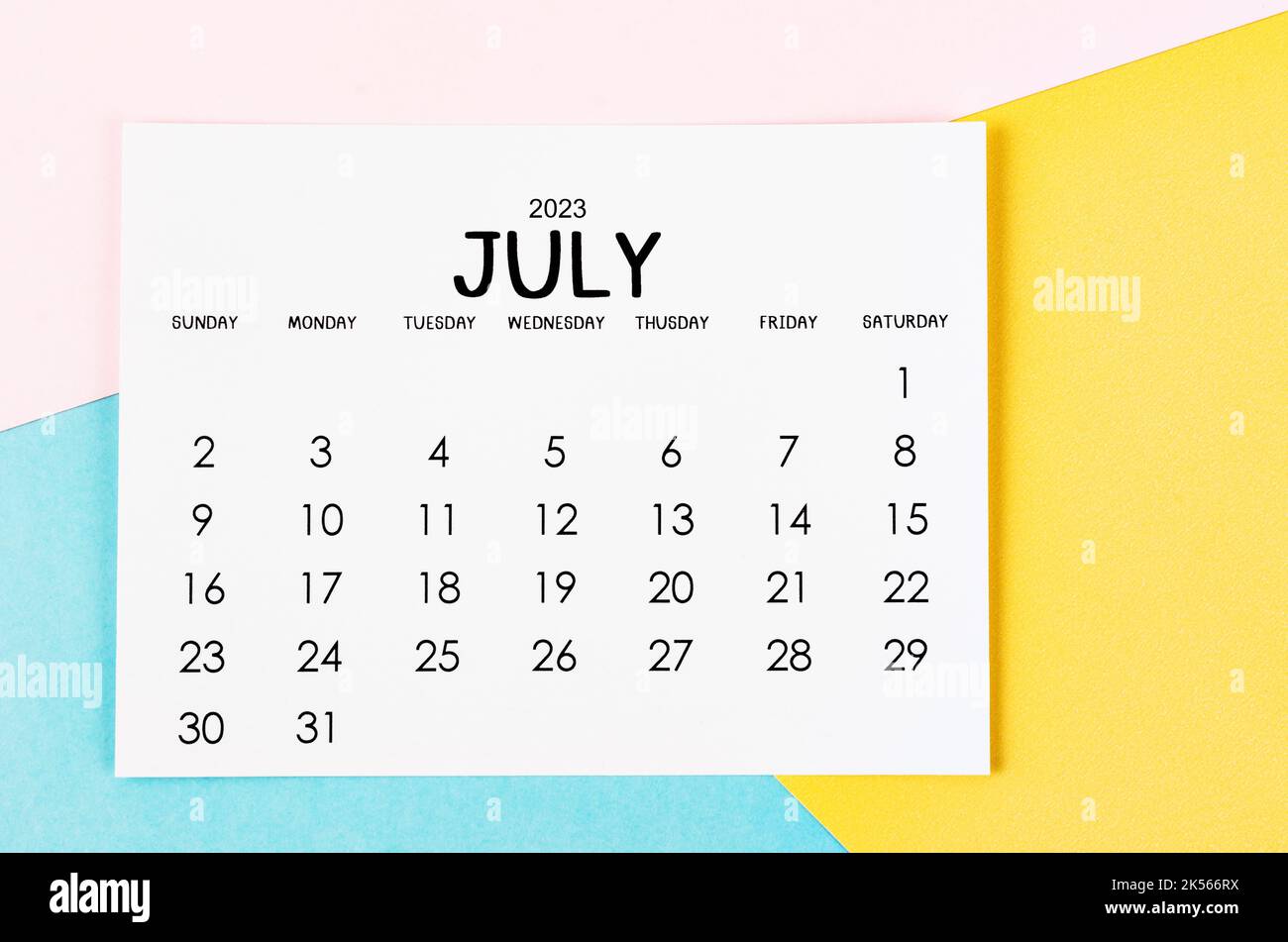 July 2023 Monthly Calendar On Beautiful Background Stock Photo Alamy July 2023 monthly calendar on beautiful background stock photo alamy