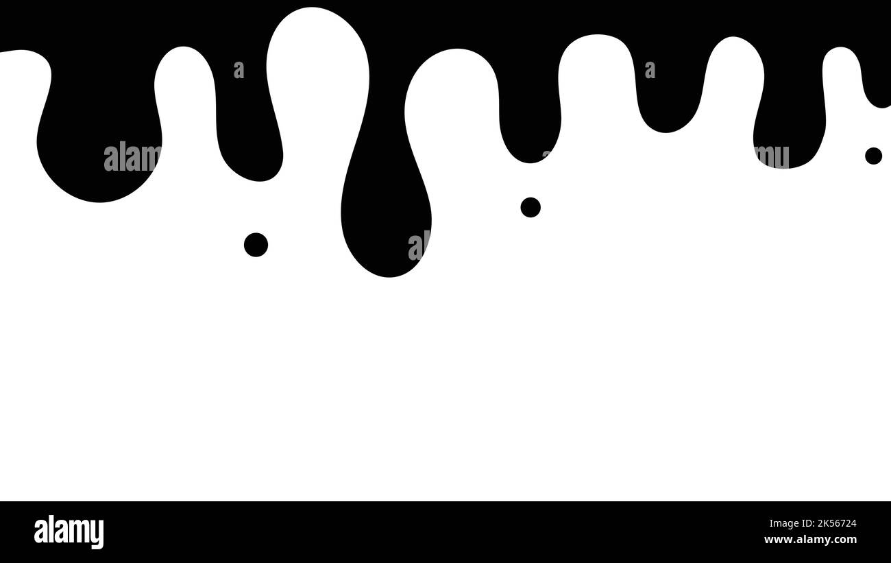 Silhouette Of Dripping Liquid Splashing Ink Oil Or Sauce Flowing Down