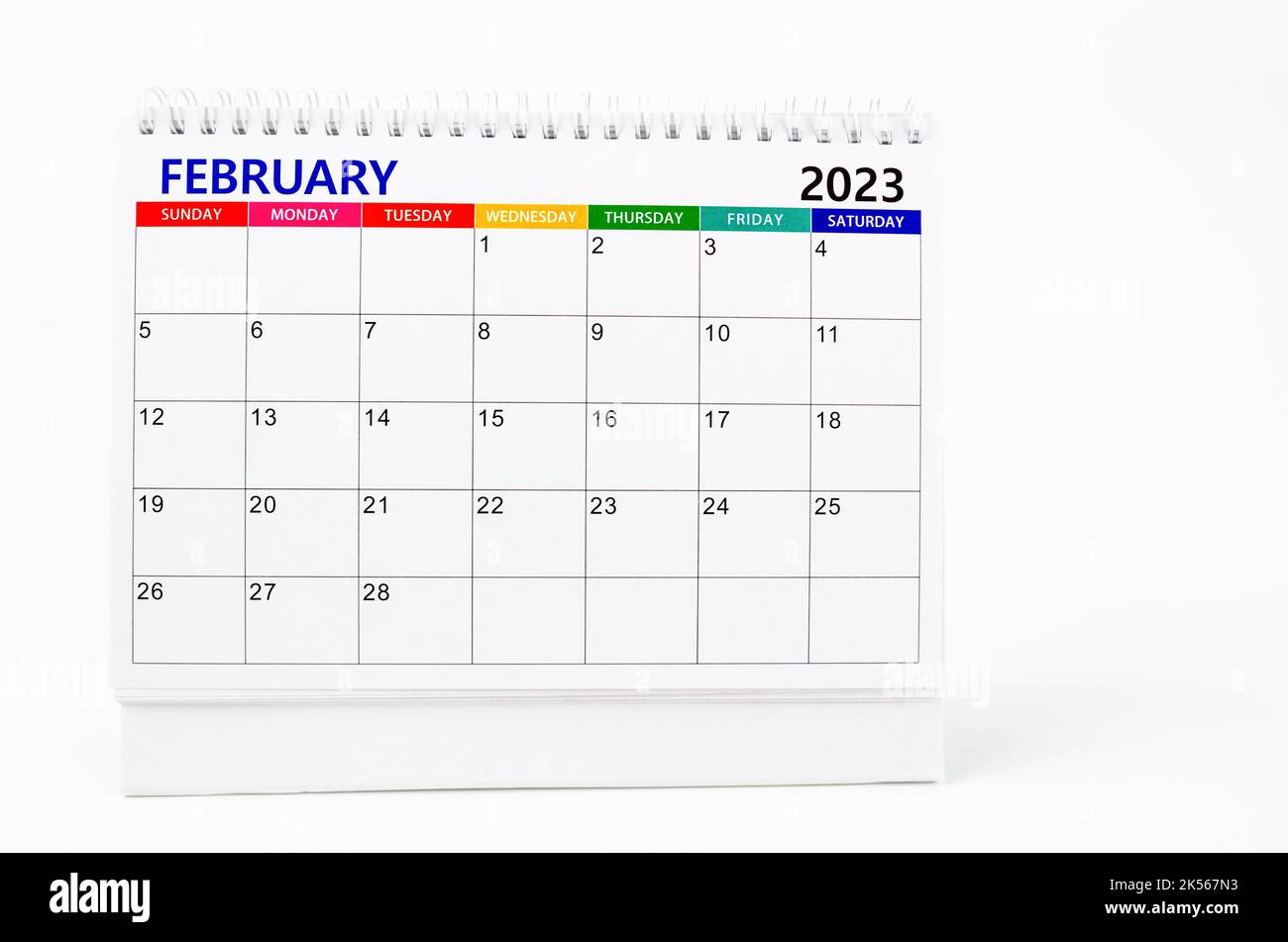 February 2023 Monthly desk calendar for 2023 year isolated on white ...