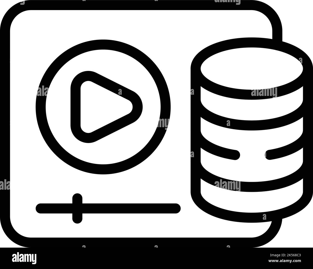 Video data money icon outline vector. Profit blog. Money data Stock Vector