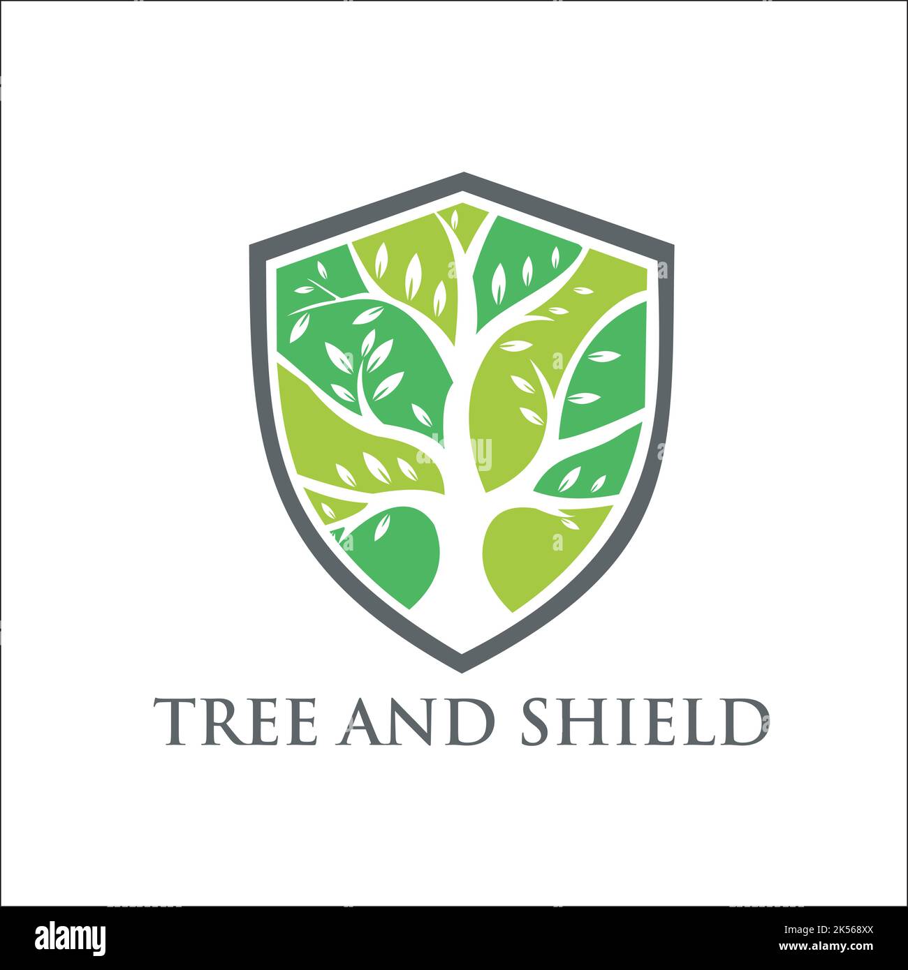 tree and shield / exclusive logo design inspiration Stock Vector Image