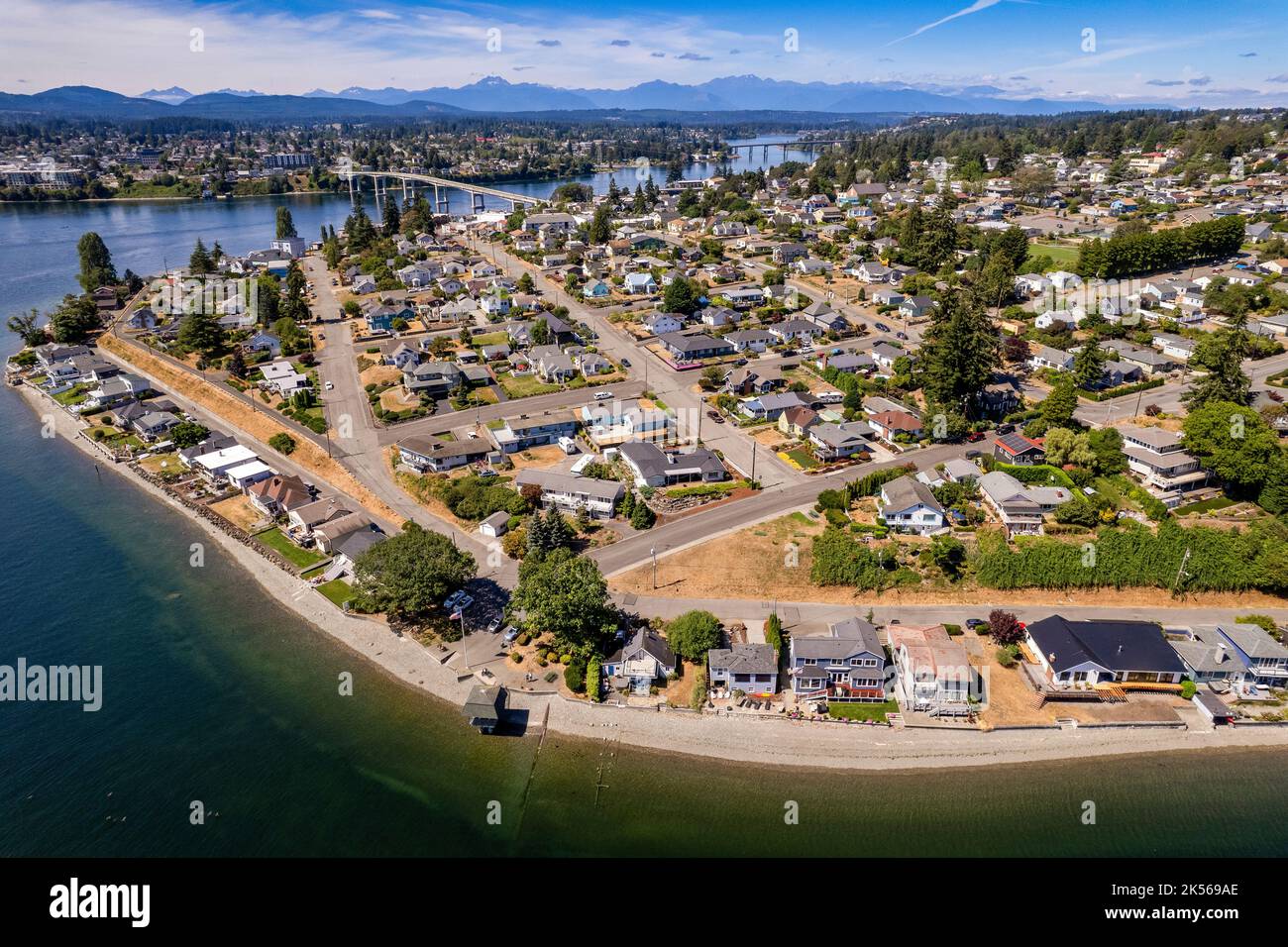 Aerial view of Bremerton, Kitsap County, Washington, USA Stock Photo