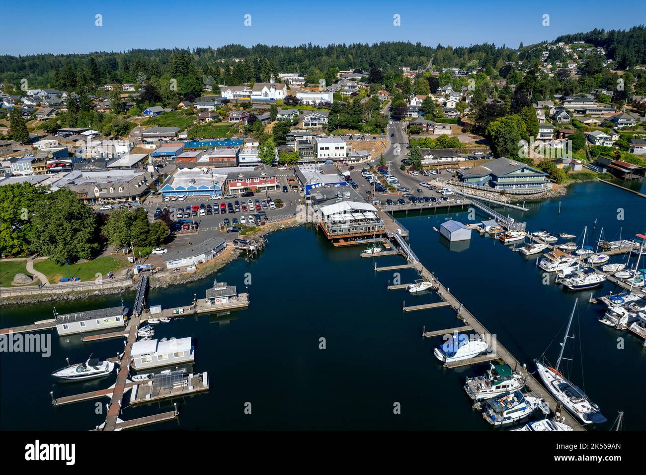 Aerial view of Poulsbo, Kitsap County, Washington, USA Stock Photo Alamy