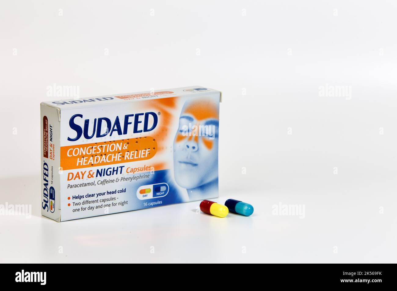 Sudafed day and night capsules used for the relief of symptoms