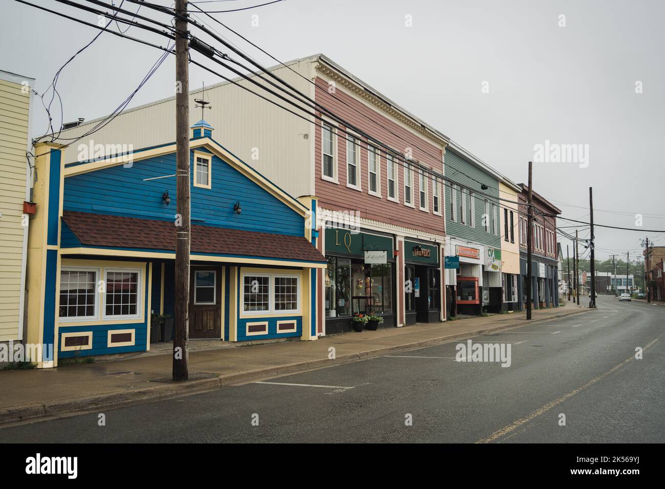 Commercial Street in downtown, North Sydney, Nova Scotia, Canada Stock