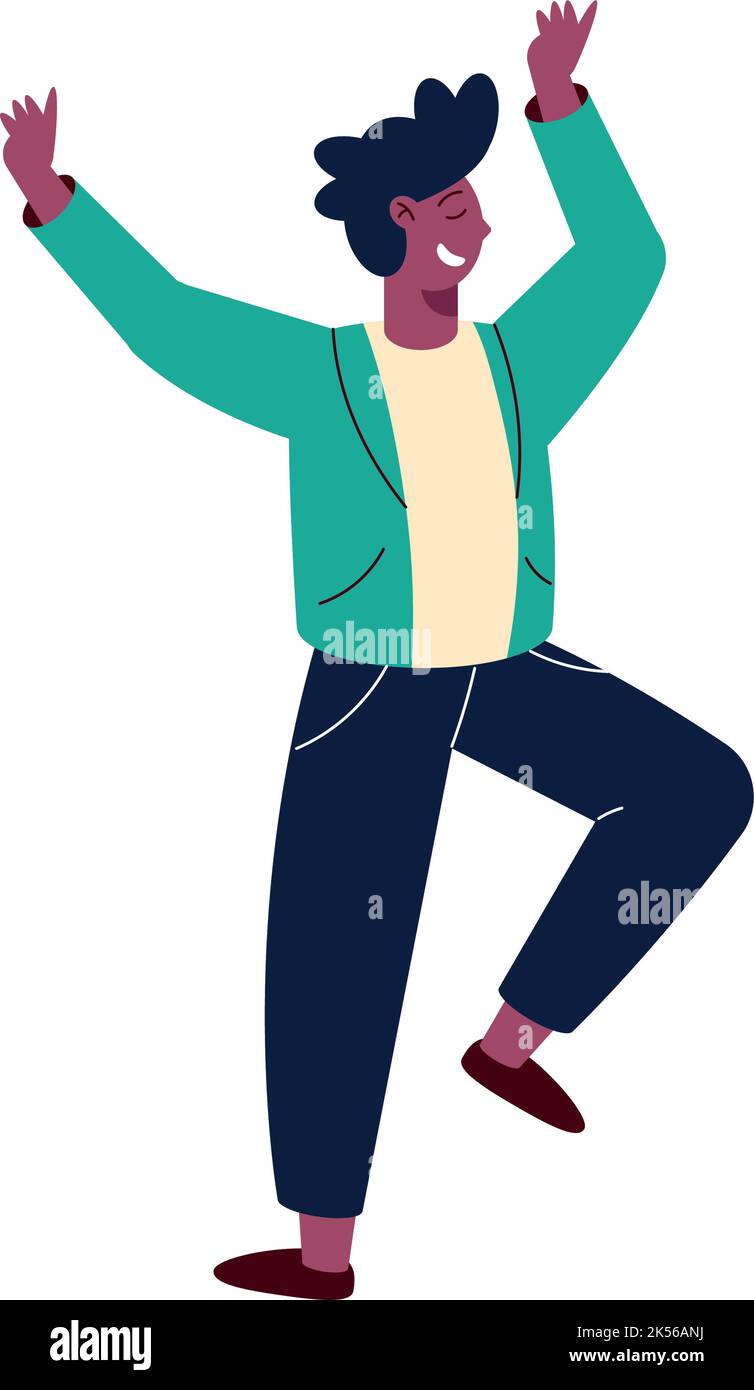 afro young man celebrating character Stock Vector Image & Art - Alamy