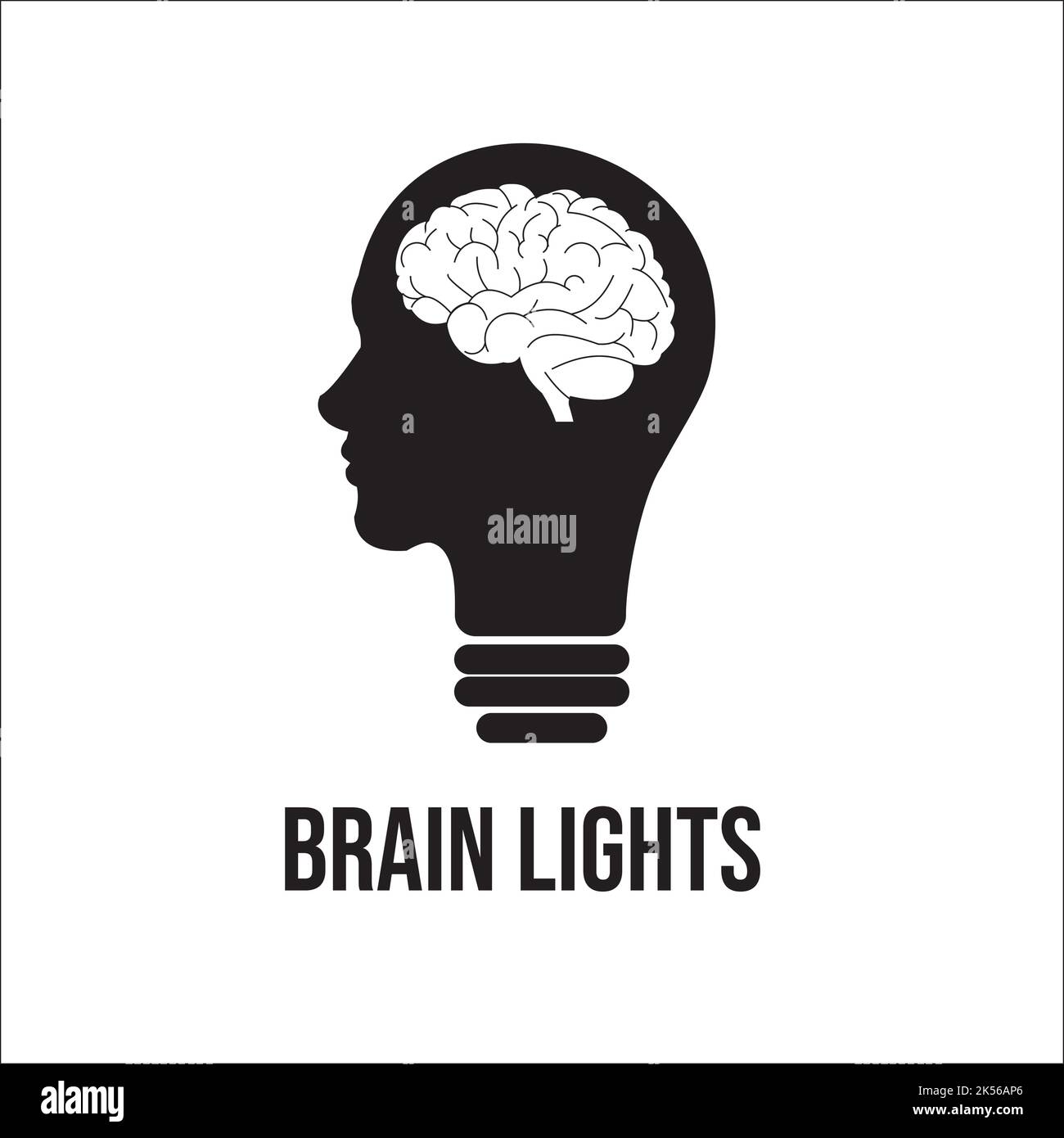Black and white brain logo representing the power of thoughts on