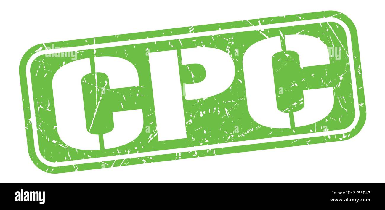 CPC text written on green grungy stamp sign Stock Photo - Alamy