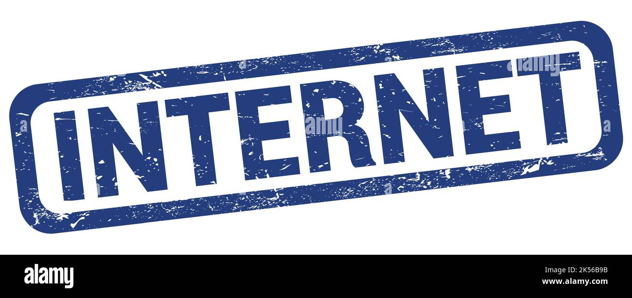 INTERNET text written on blue rectangle stamp sign Stock Photo - Alamy