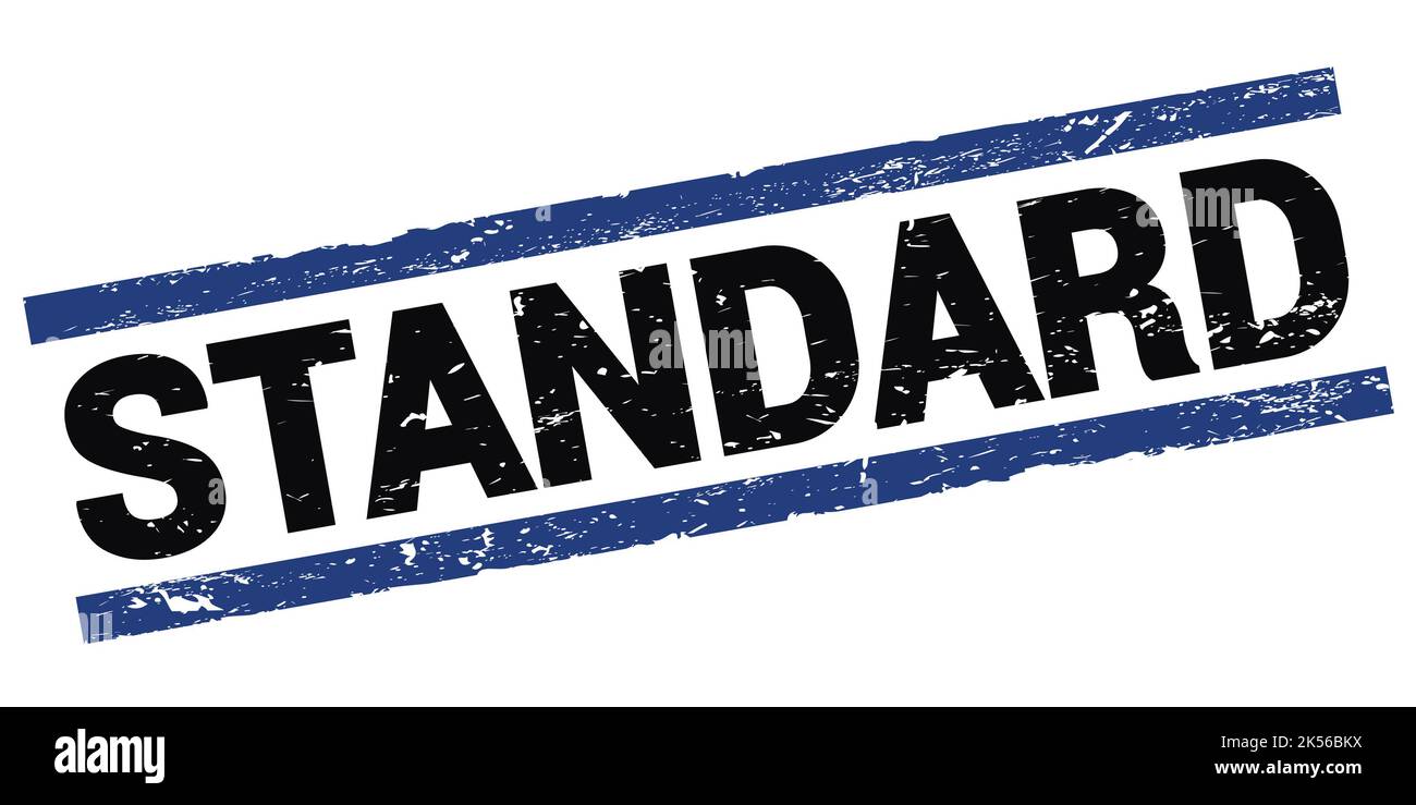 STANDARD text written on black-blue rectangle stamp sign Stock Photo ...
