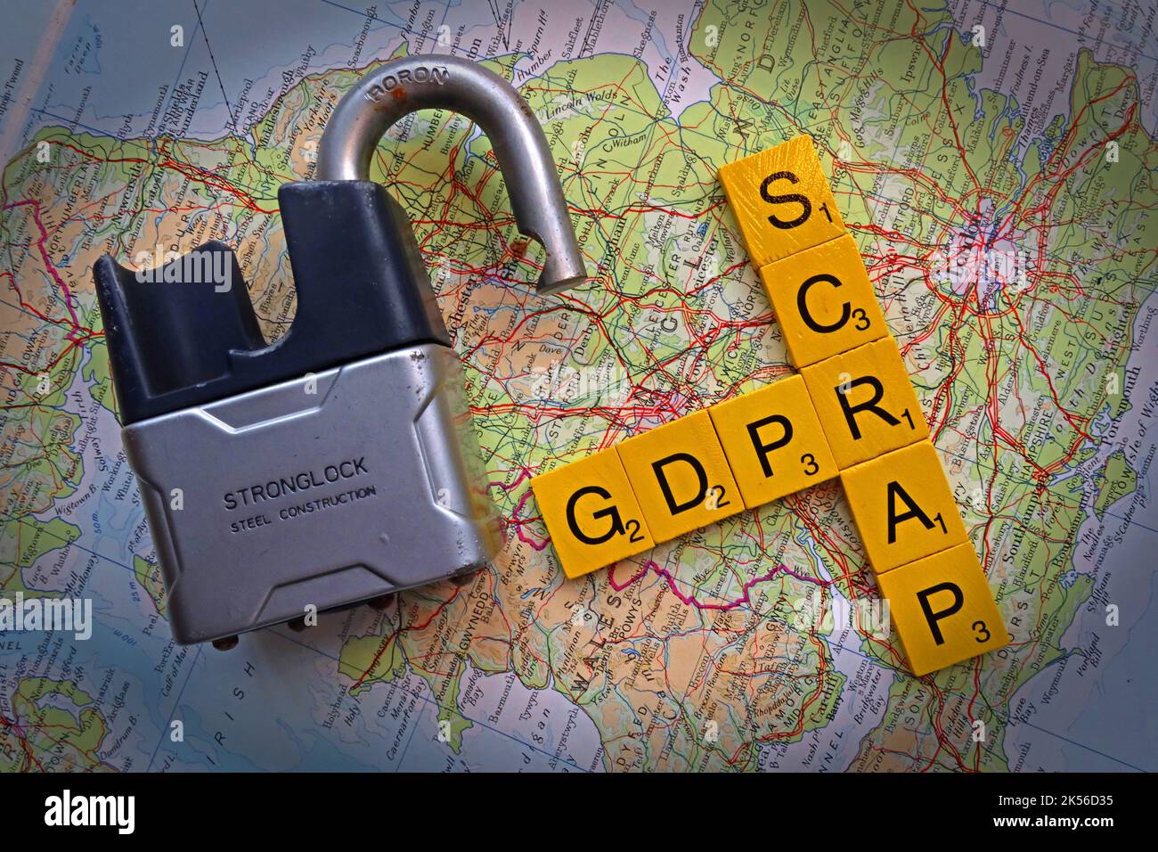 GDPR: A new direction,Government response to consultation, watering down of UK data and personal protection laws,for England,Scotland,Wales & NI Stock Photo
