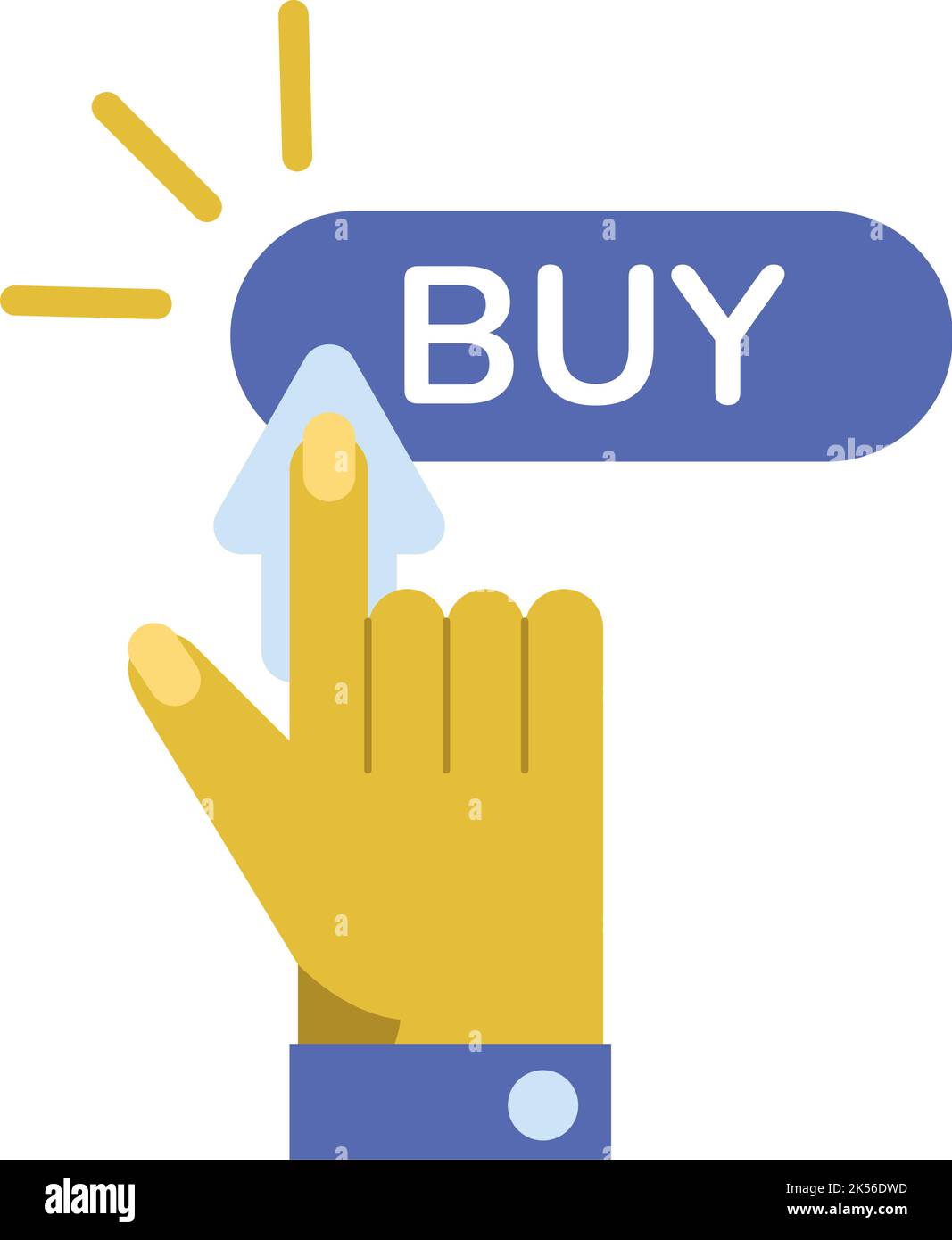 hand with buy button icon isolated Stock Vector Image & Art - Alamy
