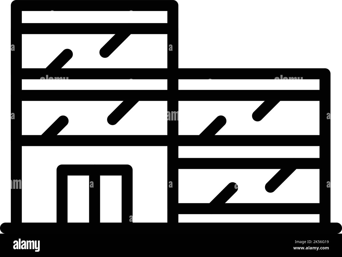 Supermarket building icon outline vector. Modern city. Modern city Stock Vector