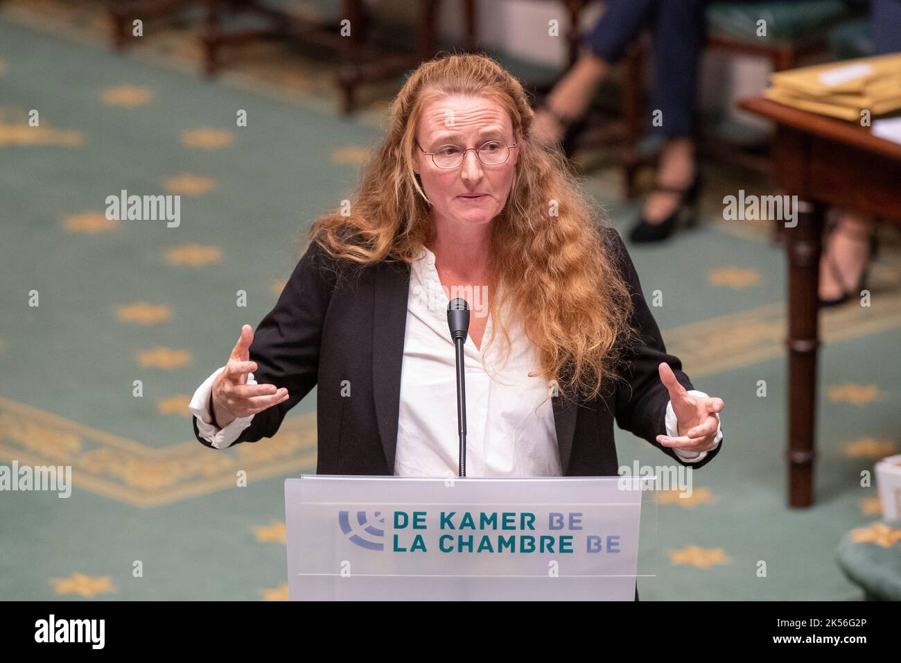 Ecolo's Cecile pictured during a plenary session of the Chamber