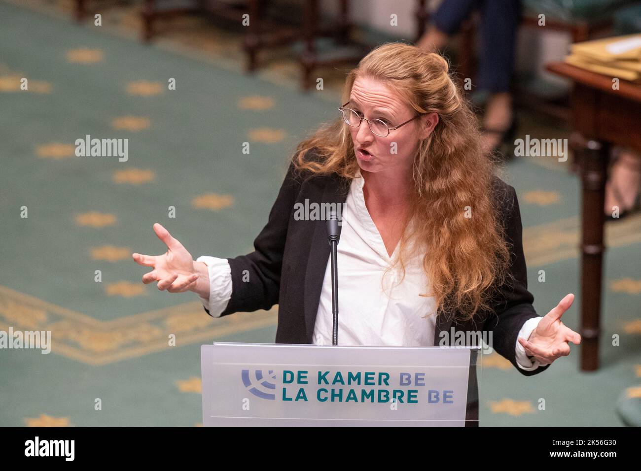 Ecolo's Cecile pictured during a plenary session of the Chamber
