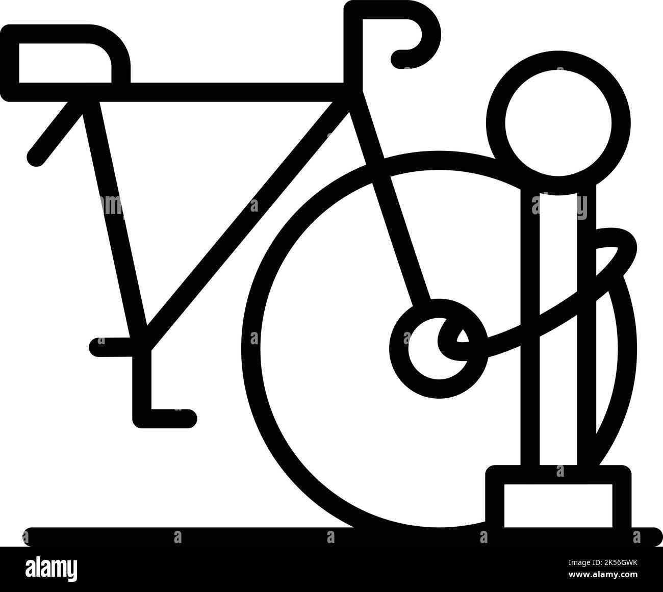Bicycle parking lock icon outline vector. Park lot. Station route Stock ...