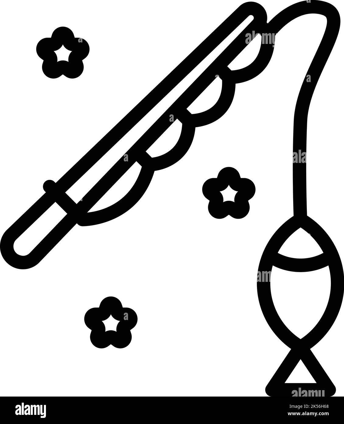 Alaska fishing icon outline vector. Arctic fish. Ice lake Stock Vector