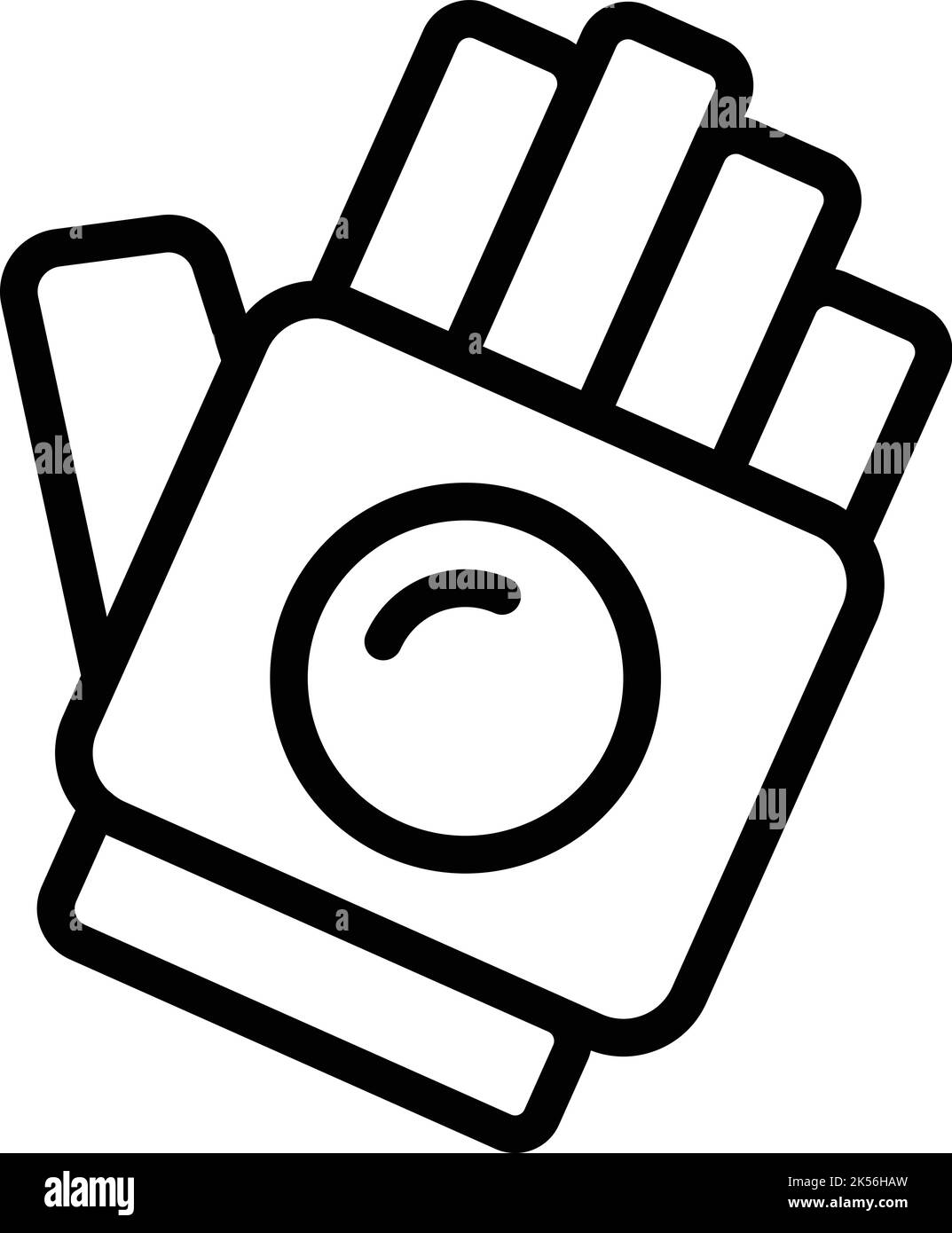 Button glove icon outline vector. Hand keeper. Winter snow Stock Vector