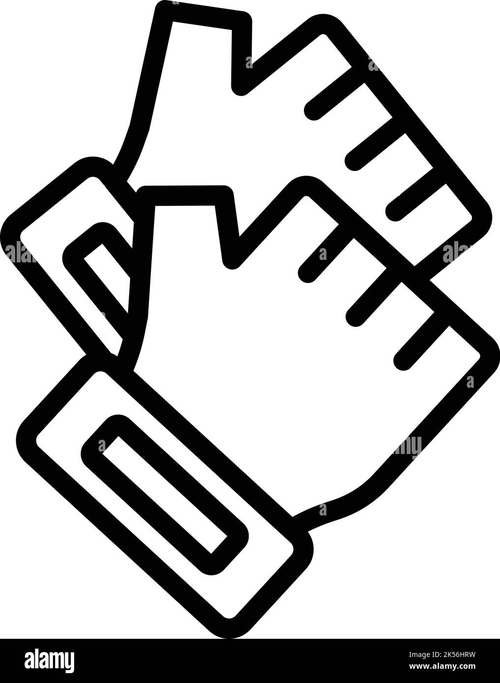Gym sport gloves icon outline vector. Hand keeper. Bike pair Stock Vector