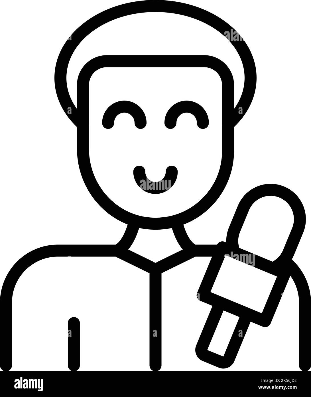 Tv reporter icon outline vector. Media news. Talk show Stock Vector