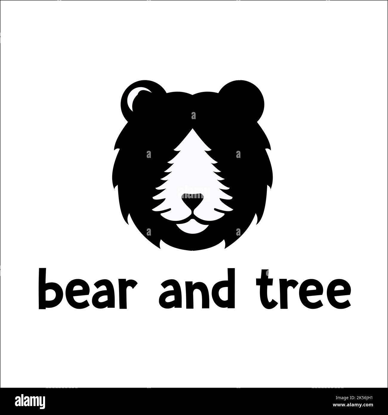 bear and tree logo exclusive design inspiration Stock Vector Image