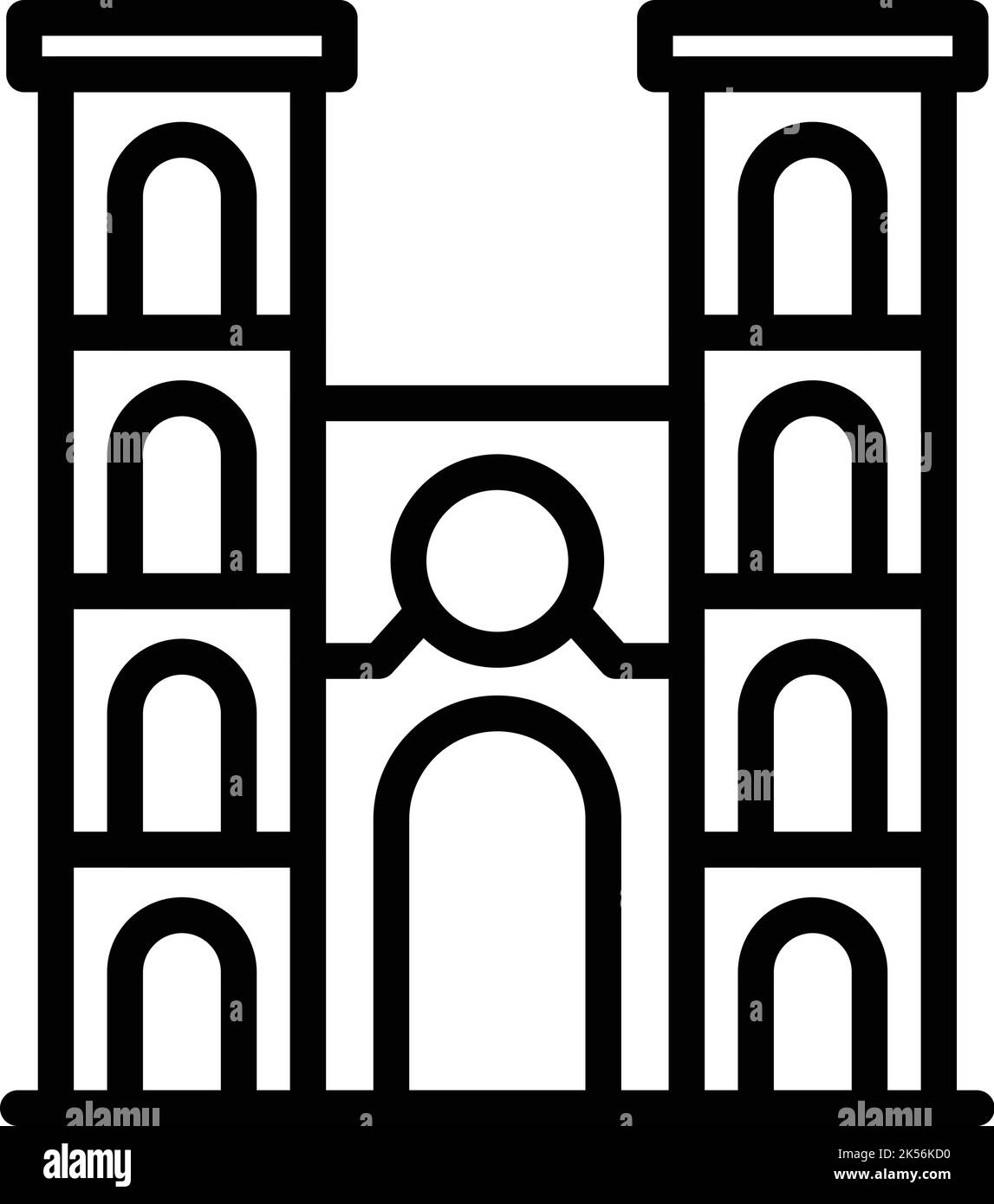 Strong paris house icon outline vector. Opera landmark. Travel tower Stock Vector