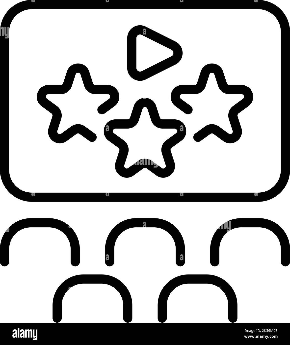 Cinema show icon outline vector film event place admission stock